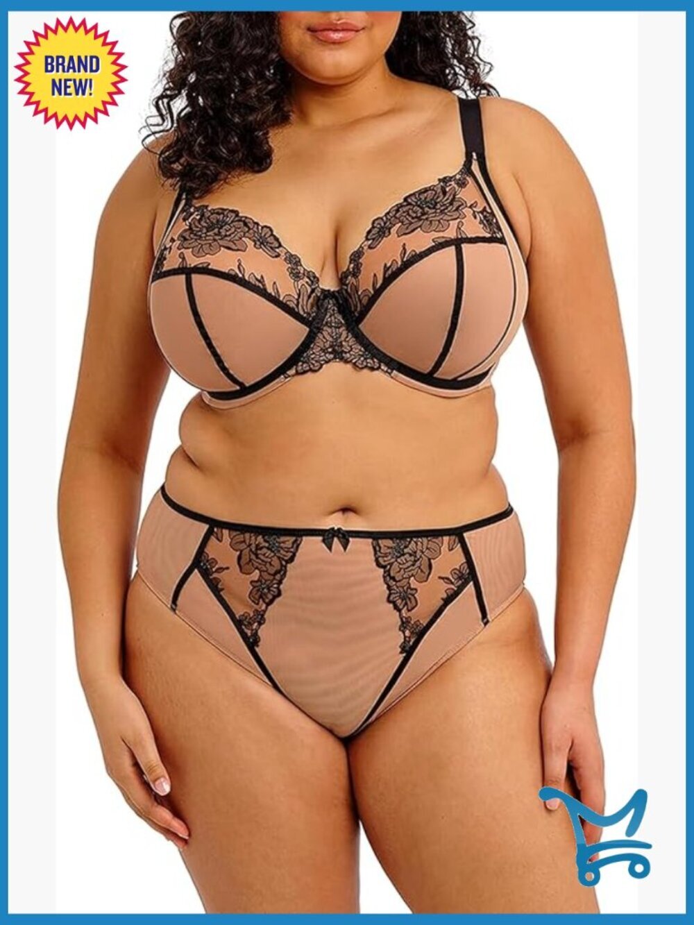 High Leg Brief with Stretch Lace - Nylon Blend Panty - Everyday Lingerie